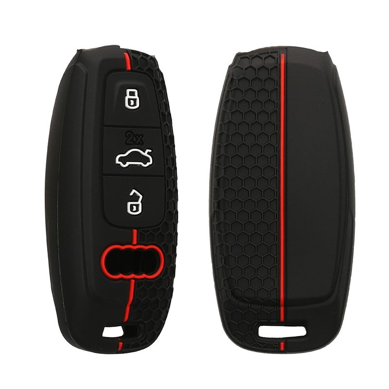 Auto si Moto - Electronice auto - Accesorii electronice auto - Husa pentru cheie auto Kwmobile pentru Audi A6, A7, A8, Q7, anti-alunecare, TPU, negru, rosu - Infinity.ro