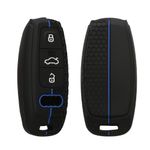 Auto si Moto - Electronice auto - Accesorii electronice auto - Husa pentru cheie auto Kwmobile pentru Audi A6, A7, A8, Q7, anti-alunecare, TPU, negru, albastru - Infinity.ro