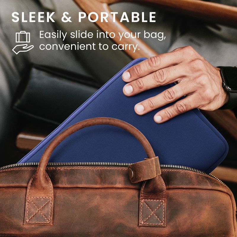Laptop, Telefoane si Tablete - Tablete si accesorii tablete - Accesorii Tablete - Huse tablete - Husa tip pouch Kwmobile universala pentru tableta, neopren, albastru inchis, protectie la zgarieturi - Infinity.ro