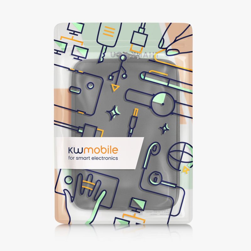 Laptop, Telefoane si Tablete - Tablete si accesorii tablete - Accesorii Tablete - Huse tablete - Husa tip pouch Kwmobile universala pentru tableta, neopren, gri, protectie la zgarieturi - Infinity.ro