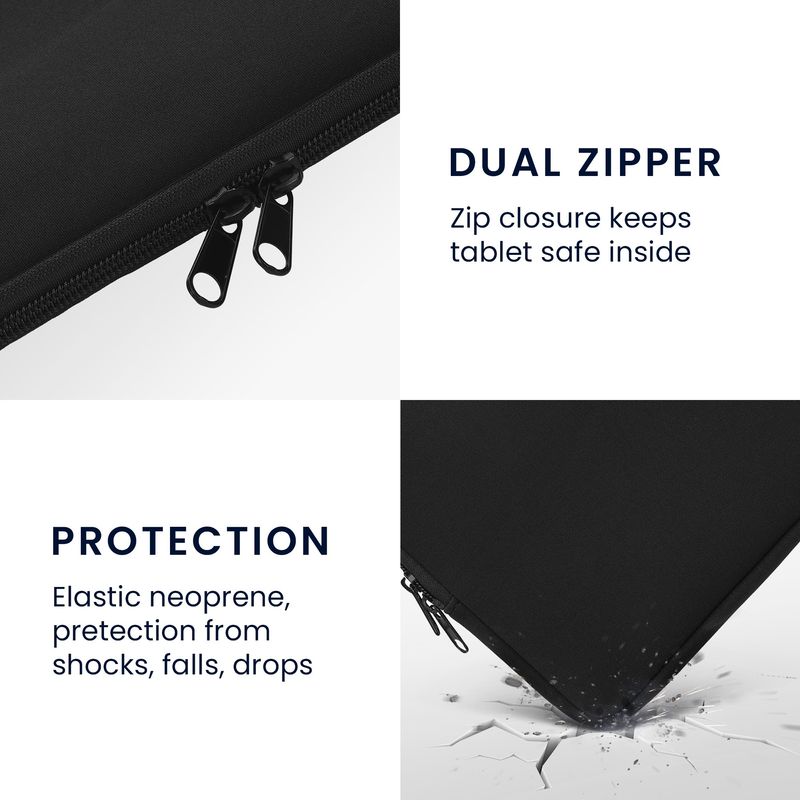 Laptop, Telefoane si Tablete - Tablete si accesorii tablete - Accesorii Tablete - Huse tablete - Husa tip pouch Kwmobile universala pentru tableta, neopren, negru, protectie la zgarieturi - Infinity.ro