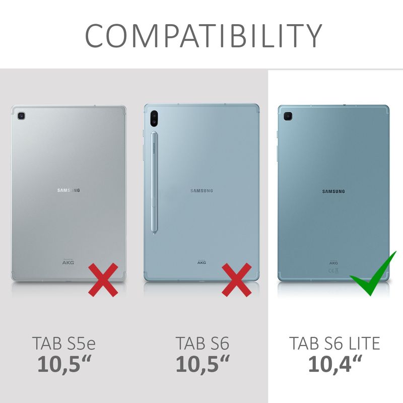 Laptop, Telefoane si Tablete - Tablete si accesorii tablete - Accesorii Tablete - Huse tablete - Husa tip carcasa Kwmobile pentru Samsung Galaxy Tab S6 Lite (2024/2022/2020), TPU, negru, transparent, anti-alunecare - Infinity.ro