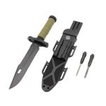 Sport si Outdoor - Camping - Cutite, bricege si accesorii - Cutite si bricege - Set cutit cu amnar,ascutitor si spray autoaparare chili, DEPOX® , 32 cm/60 ml, teaca multifunctionala, verde military - Infinity.ro