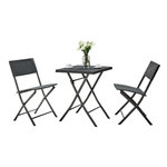 Casa si Gradina - Gradina si terasa - Mobilier exterior - Seturi mobila gradina - Set ratan de gradina 1+2, negru, FARUK - Infinity.ro