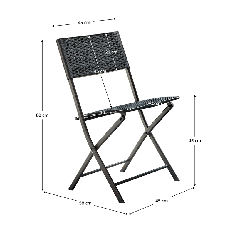 Casa si Gradina - Gradina si terasa - Mobilier exterior - Seturi mobila gradina - Set ratan de gradina 1+2, negru, FARUK - Infinity.ro