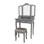 Casa si Gradina - Mobilier - Comode si corpuri - Masute de toaleta - Masa de toaleta cu taburet, gri / argintiu, REGINA NEW - Infinity.ro