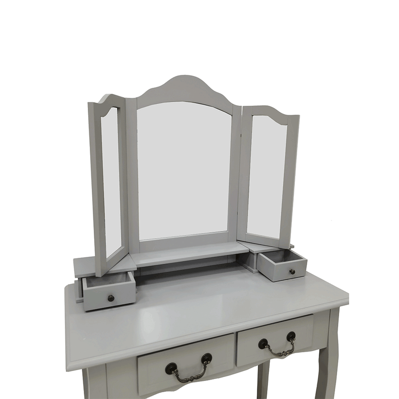 Casa si Gradina - Mobilier - Comode si corpuri - Masute de toaleta - Masa de toaleta cu taburet, gri / argintiu, REGINA NEW - Infinity.ro