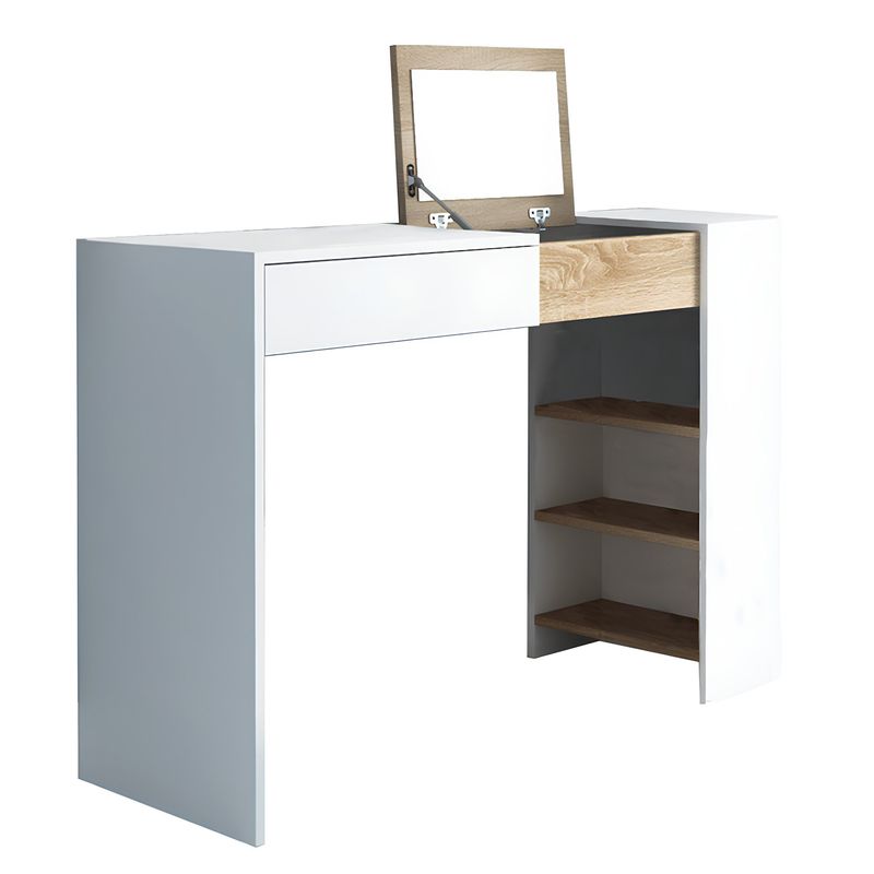 Casa si Gradina - Mobilier - Comode si corpuri - Masute de toaleta - Masuta de toaleta/masa de scris, alb/stejar sonoma, ELIS - Infinity.ro