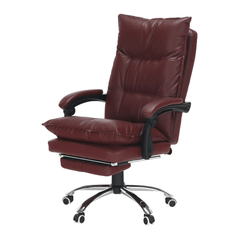 Casa si Gradina - Mobilier - Scaune si fotolii - Fotolii - Fotoliu de birou cu suport pentru picioare, piele ecologica bordo, DRAKE - Infinity.ro