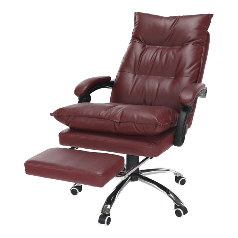 Casa si Gradina - Mobilier - Scaune si fotolii - Fotolii - Fotoliu de birou cu suport pentru picioare, piele ecologica bordo, DRAKE - Infinity.ro