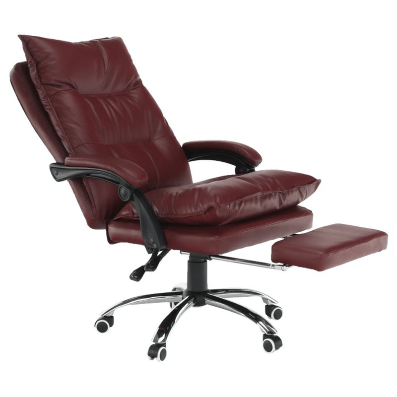 Casa si Gradina - Mobilier - Scaune si fotolii - Fotolii - Fotoliu de birou cu suport pentru picioare, piele ecologica bordo, DRAKE - Infinity.ro