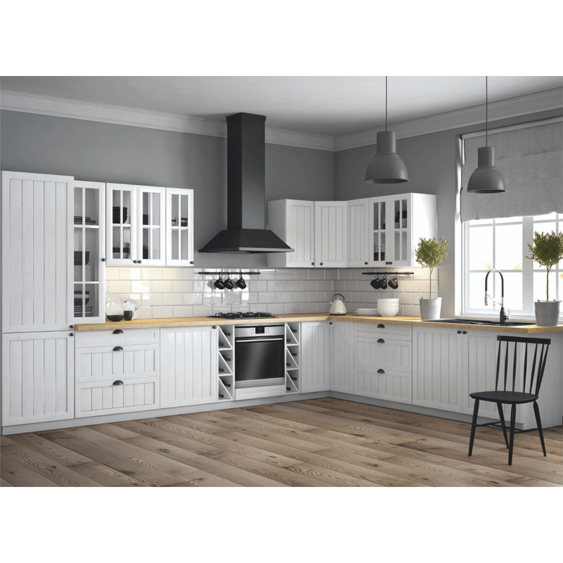 Casa si Gradina - Mobilier - Dulapuri si sifoniere - Dulapuri - Dulap inferior cu doua rafturi D25PZ, model stanga, alb, PROVENCE - Infinity.ro