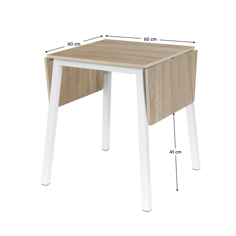 Casa si Gradina - Mobilier - Mese si birouri - Mese bucatarie si dining - Masa dining, MDF folie/metal, stejar sonoma/alb, 60-120x60 cm, MAURO - Infinity.ro