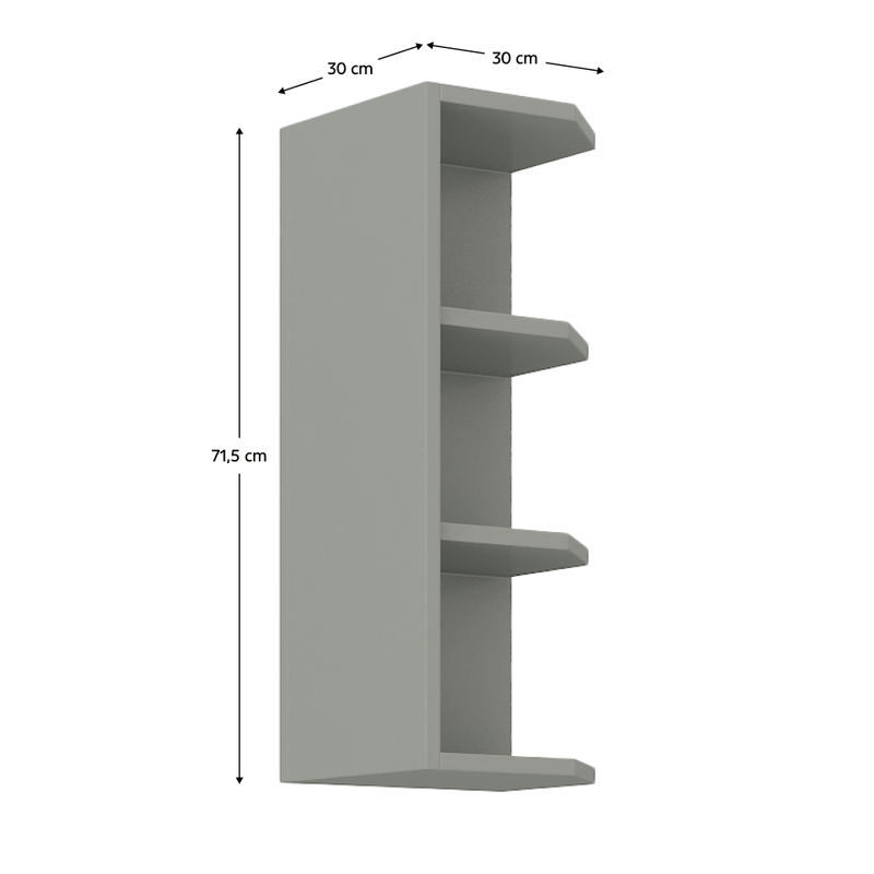 Casa si Gradina - Mobilier - Dulapuri si sifoniere - Dulapuri - Dulap de colt cu rafturi, superior, gri, PRADO 30 G ZAK-72 - Infinity.ro