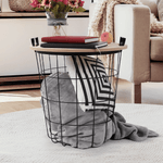 Casa si Gradina - Mobilier - Mese si birouri - Masute de cafea - Masuta auxiliara, model natural/negru, NANDO - Infinity.ro