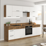 Casa si Gradina - Mobilier - Comode si corpuri - Corpuri bucatarie - Cabinet inferior, alb extra lucios HG/stejar Lancelot, VEGA 80 D 2F BB - Infinity.ro