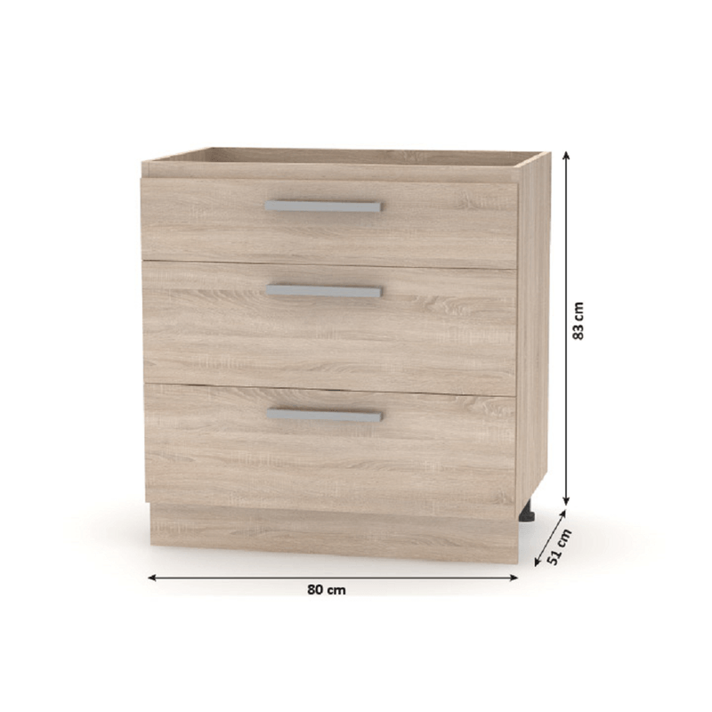 Casa si Gradina - Mobilier - Comode si corpuri - Corpuri bucatarie - Cabinet inferior 80, stejar sonoma, NOVA PLUS NOPL-064-0S - Infinity.ro