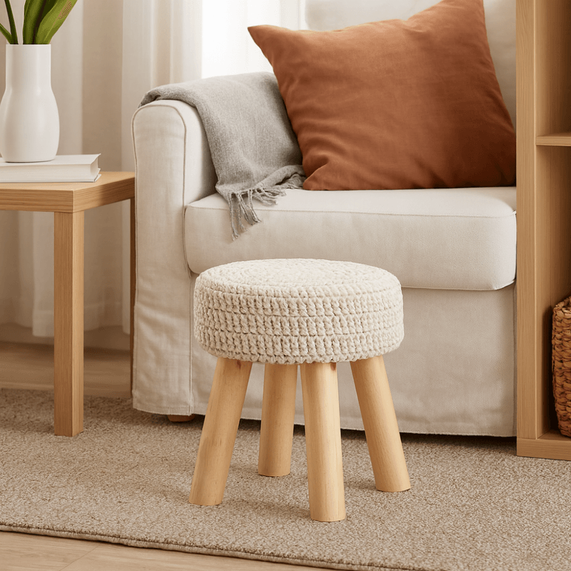 Casa si Gradina - Mobilier - Scaune si fotolii - Tabureti - Taburet, lana bej, NAIDA - Infinity.ro