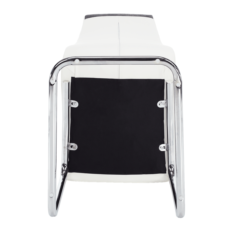 Casa si Gradina - Mobilier - Scaune si fotolii - Scaune - Scaun bucatarie, material textil gri inchis/piele ecologica alba/crom, SALOMA NEW - Infinity.ro