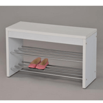 Casa si Gradina - Mobilier - Dulapuri si sifoniere - Dulapuri pantofi - Lavita cu dulap pentru incaltaminte, alb/crom, LusiA - Infinity.ro