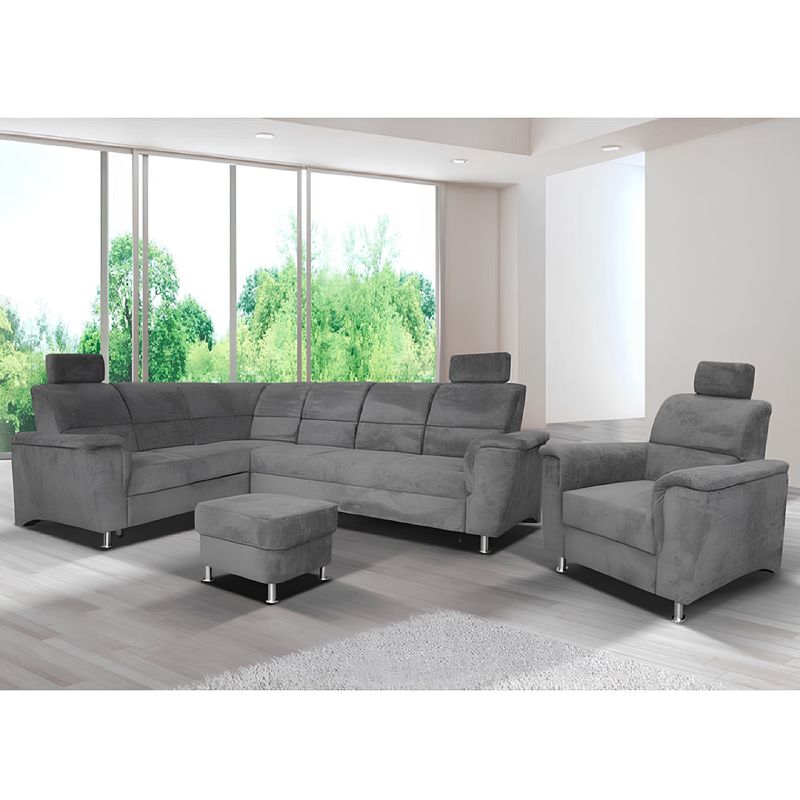 Casa si Gradina - Mobilier - Scaune si fotolii - Tabureti - Taburet, material textil Matrix 17 gri, SANTIAGO - Infinity.ro
