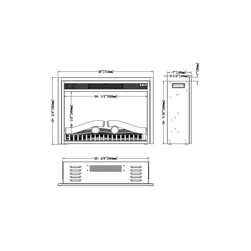 Casa si Gradina - Termice - Sobe, Seminee si accesorii - Seminee - Semineu electric incorporabil Capri, 505x715x185 mm, 1500W - Infinity.ro