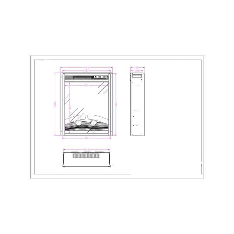 Casa si Gradina - Termice - Sobe, Seminee si accesorii - Seminee - Semineu electric incorporabil Miriam, 600.6x496.2x135.6 mm, 1500W - Infinity.ro