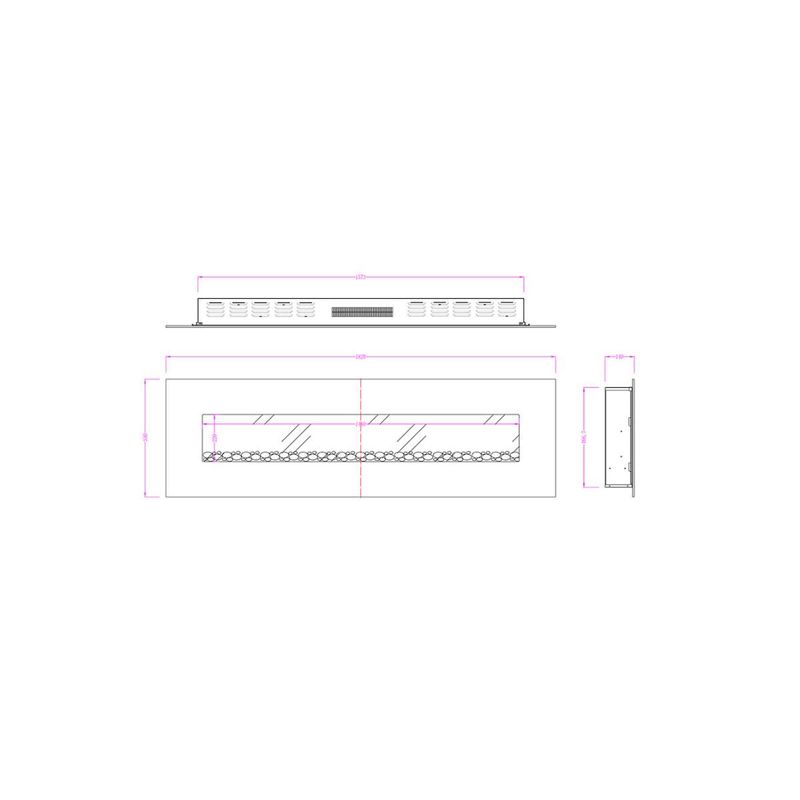 Casa si Gradina - Termice - Sobe, Seminee si accesorii - Seminee - Semineu electric de perete Elit, 550x1824x140 mm, 1500W - Infinity.ro