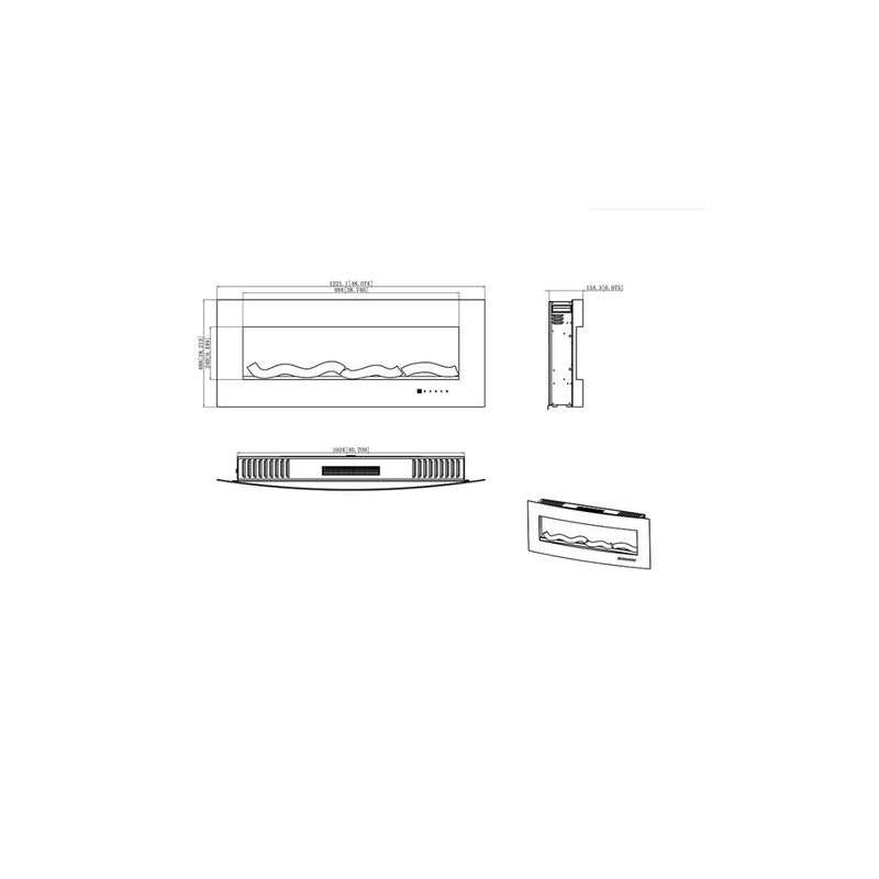 Casa si Gradina - Termice - Sobe, Seminee si accesorii - Seminee - Semineu electric de perete Archy, 550x1222x157 mm, 1500W - Infinity.ro