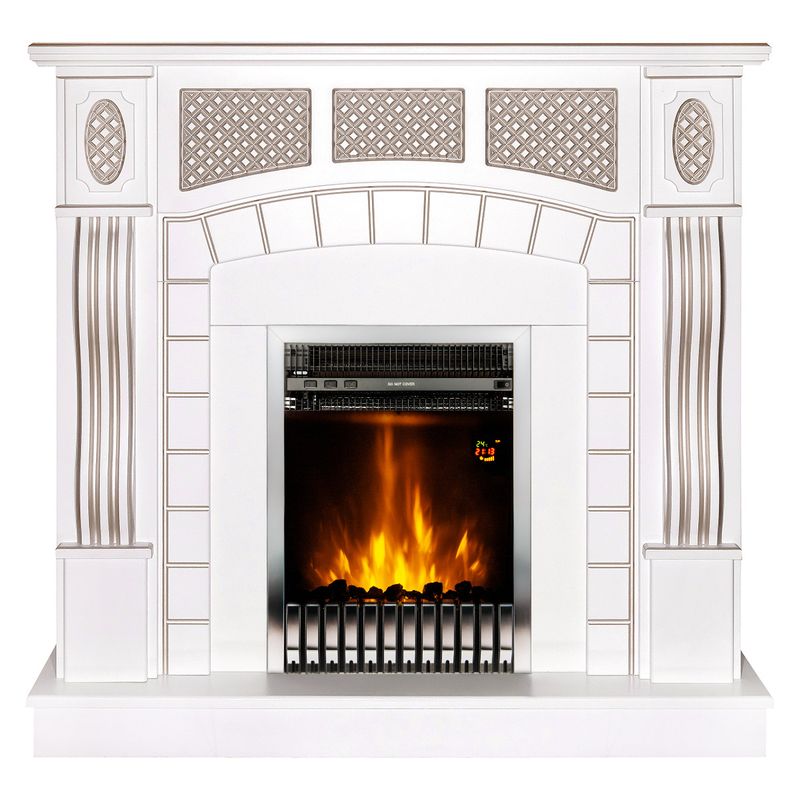 Casa si Gradina - Termice - Sobe, Seminee si accesorii - Seminee - Semineu electric Amsterdam & Gala silver, Art Flame, 1120x1150x300 mm, 2000W - Infinity.ro