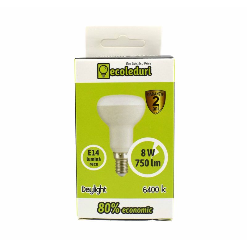 Casa si Gradina - Corpuri si surse de iluminat - Becuri si tuburi neon - Becuri - Bec R50 E14 8W Ecoled 6400k - Infinity.ro