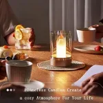 Casa si Gradina - Corpuri si surse de iluminat - Veioze si lampi - Lampi de veghe copii - Lampa de sticla cu  flacara proiectata cu led,cu senzor de miscare, control, lumina de noapte fara fir, restaurant - Infinity.ro