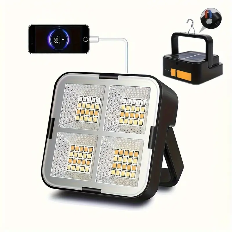 Casa si Gradina - Corpuri si surse de iluminat - Iluminat exterior - Lanterne - Lanterna solara portabila 5 moduri de luminare puternica cu suport magnetic, reincarcabila prin USB - Infinity.ro