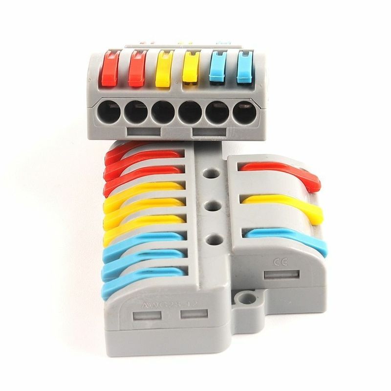 Casa si Gradina - Electrice - Tablouri electrice si accesorii - Accesorii tablouri electrice - Conector cablu tip wago electric  3 intrari- 6 iesiri .Reglete  3 intrari 6 iesiri, engros - Infinity.ro