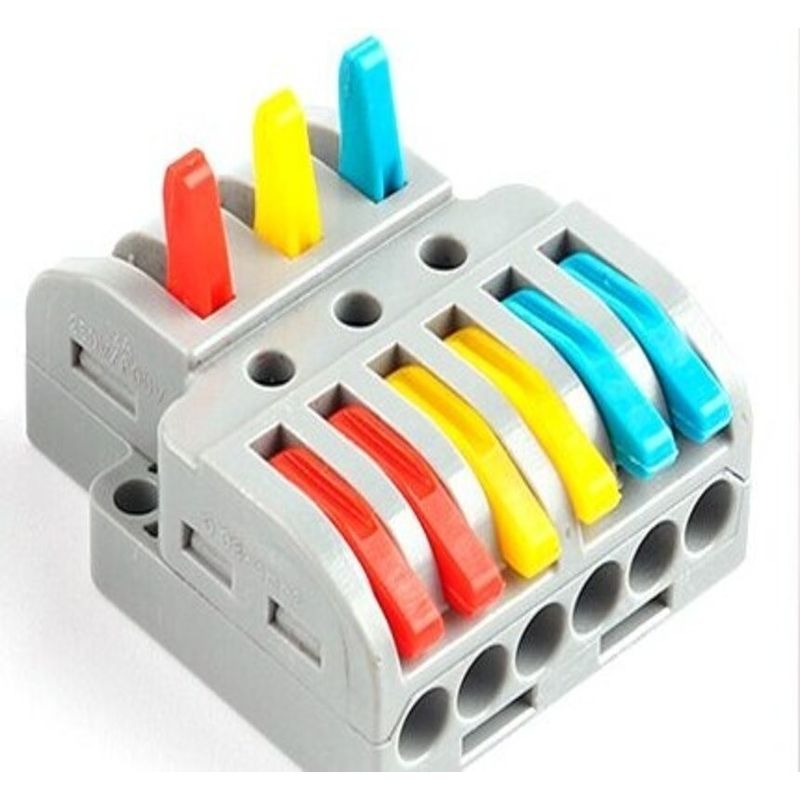 Casa si Gradina - Electrice - Tablouri electrice si accesorii - Accesorii tablouri electrice - Conector cablu tip wago electric  3 intrari- 6 iesiri .Reglete  3 intrari 6 iesiri, engros - Infinity.ro