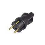 Casa si Gradina - Electrice - Accesorii electrice - Accesorii prize si intrerupatoare - Stecher cauciuc Atra , IP44 , contact de protectie, 16A, negru , 250v - Infinity.ro