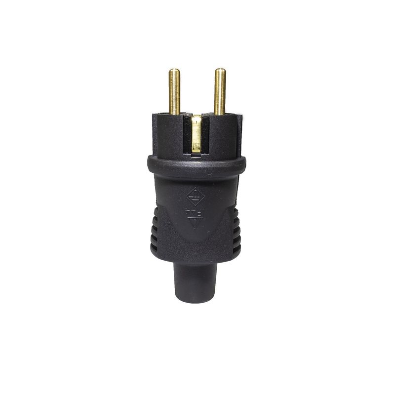 Casa si Gradina - Electrice - Accesorii electrice - Accesorii prize si intrerupatoare - Stecher cauciuc Atra , IP44 , contact de protectie, 16A, negru , 250v - Infinity.ro