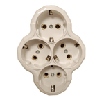 Casa si Gradina - Electrice - Accesorii electrice - Accesorii prize si intrerupatoare - Triplu stecher  stea cu ceramica si impamantare 4 posturi - Infinity.ro