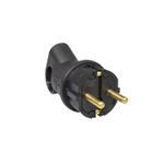 Casa si Gradina - Electrice - Accesorii electrice - Accesorii prize si intrerupatoare - Stecher cauciuc cu inel Atra , IP44 , contact de protectie, 16A, negru 250v - Infinity.ro