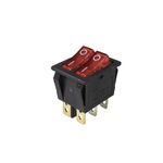 Casa si Gradina - Electrice - Distributie electrica si comanda - Intrerupatoare - Buton comutator - intrerupator dublu - rosu , On / Off , Led - Infinity.ro
