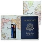 Sport si Outdoor - Articole de voiaj - Accesorii articole de voiaj - Portofel pentru pasaport Kwmobile cu buzunar card, piele ecologica, multicolor, portabil, antizgarieturi, antipraf - Infinity.ro