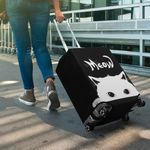Sport si Outdoor - Articole de voiaj - Accesorii articole de voiaj - Husa pentru troler Kwmobile universala, elastan, negru, alb, inchidere cu fermoar, protectie la zgarieturi - Infinity.ro