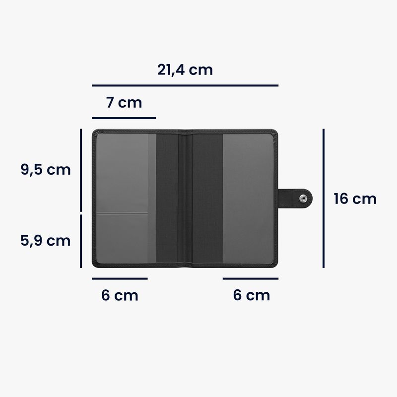 Sport si Outdoor - Articole de voiaj - Accesorii articole de voiaj - Portofel pentru pasaport Kwmobile, piele ecologica, negru, portabil, protectie la zgarieturi - Infinity.ro