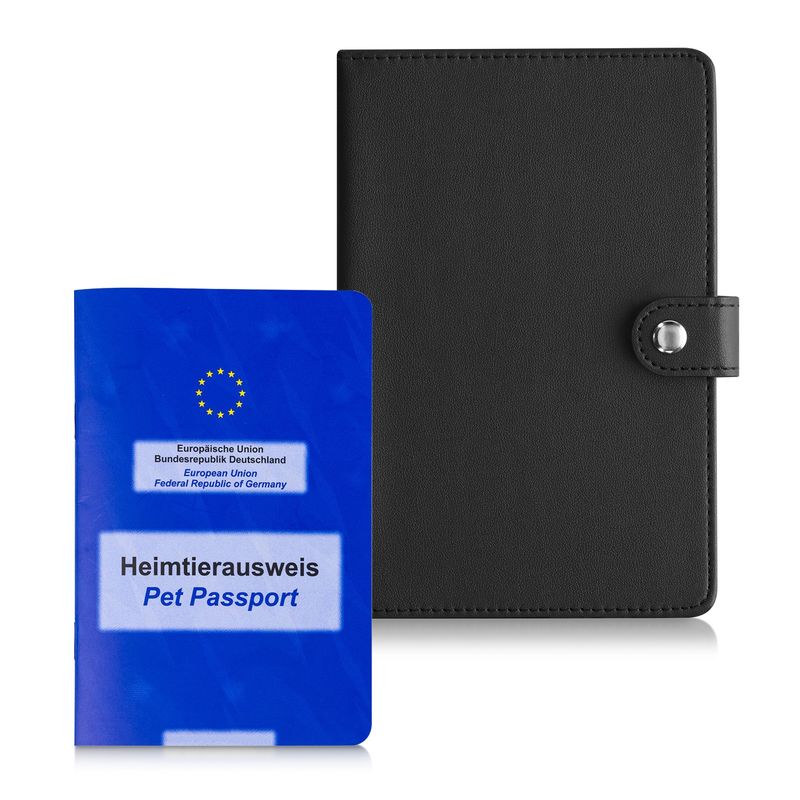 Sport si Outdoor - Articole de voiaj - Accesorii articole de voiaj - Portofel pentru pasaport Kwmobile, piele ecologica, negru, portabil, protectie la zgarieturi - Infinity.ro