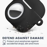 TV, Audio-Video si Foto - Portabile audio - Casti audio - Husa casti Kwmobile pentru Apple AirPods 4, protectie la zgarieturi, Silicon, negru - Infinity.ro