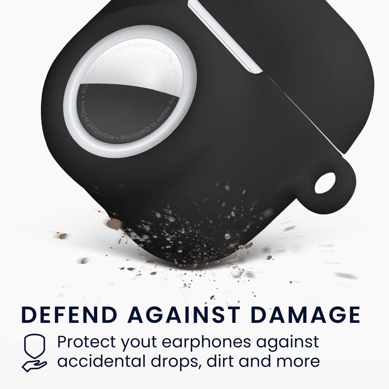 TV, Audio-Video si Foto - Portabile audio - Casti audio - Husa casti Kwmobile pentru Apple AirPods 4, protectie la zgarieturi, Silicon, negru - Infinity.ro