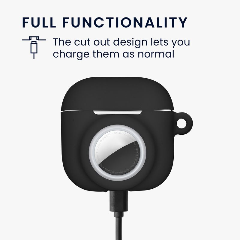 TV, Audio-Video si Foto - Portabile audio - Casti audio - Husa casti Kwmobile pentru Apple AirPods 4, protectie la zgarieturi, Silicon, negru - Infinity.ro