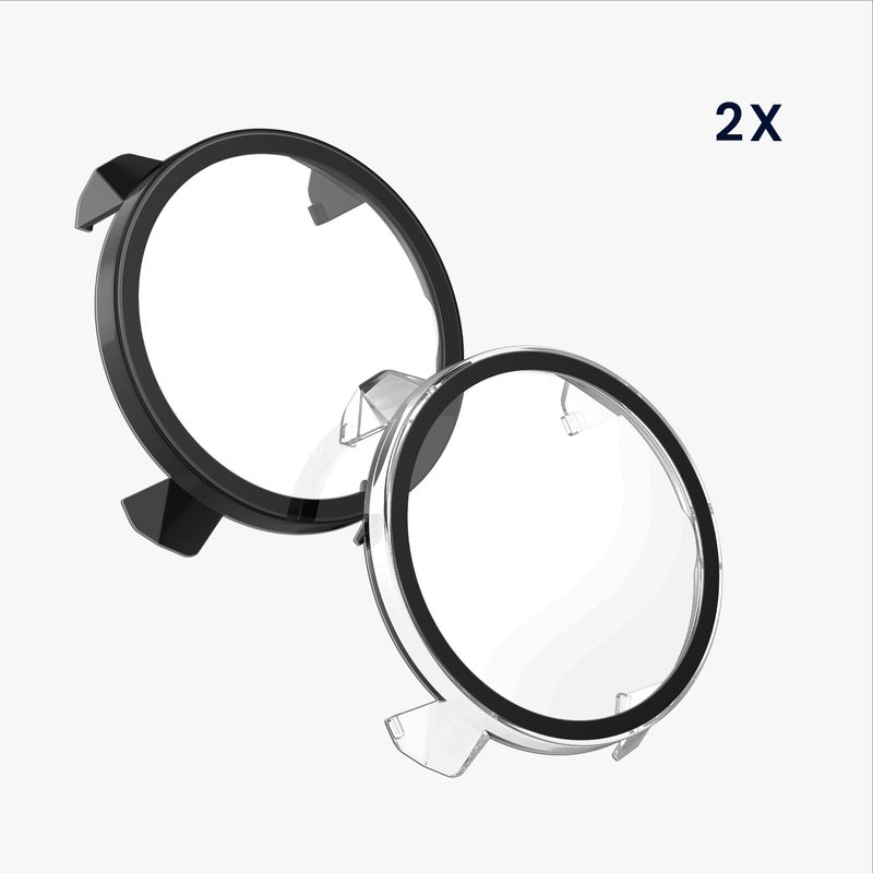 Laptop, Telefoane si Tablete - Wearables si gadgeturi - Wearables - Accesorii wearables - Set 2 huse GPS Kwmobile pentru Suunto Run, protectie la zgarieturi, sticla temperata/plastic, negru/transparent - Infinity.ro