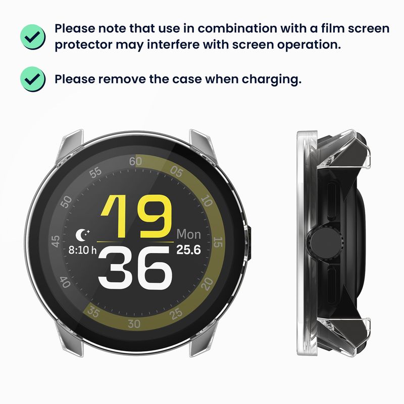 Laptop, Telefoane si Tablete - Wearables si gadgeturi - Wearables - Accesorii wearables - Set 2 huse GPS Kwmobile pentru Suunto Run, protectie la zgarieturi, sticla temperata/plastic, negru/transparent - Infinity.ro