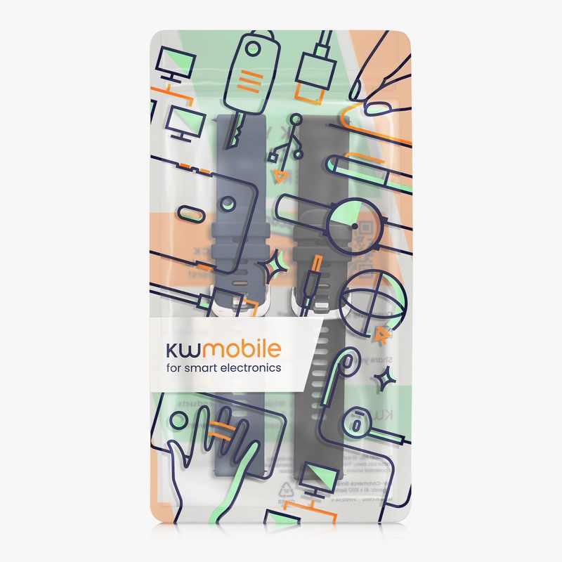 Laptop, Telefoane si Tablete - Wearables si gadgeturi - Wearables - Accesorii wearables - Set 2 curele pentru smartwatch Kwmobile pentru Xiaomi Watch S3, curea reglabila, silicon, negru, albastru - Infinity.ro